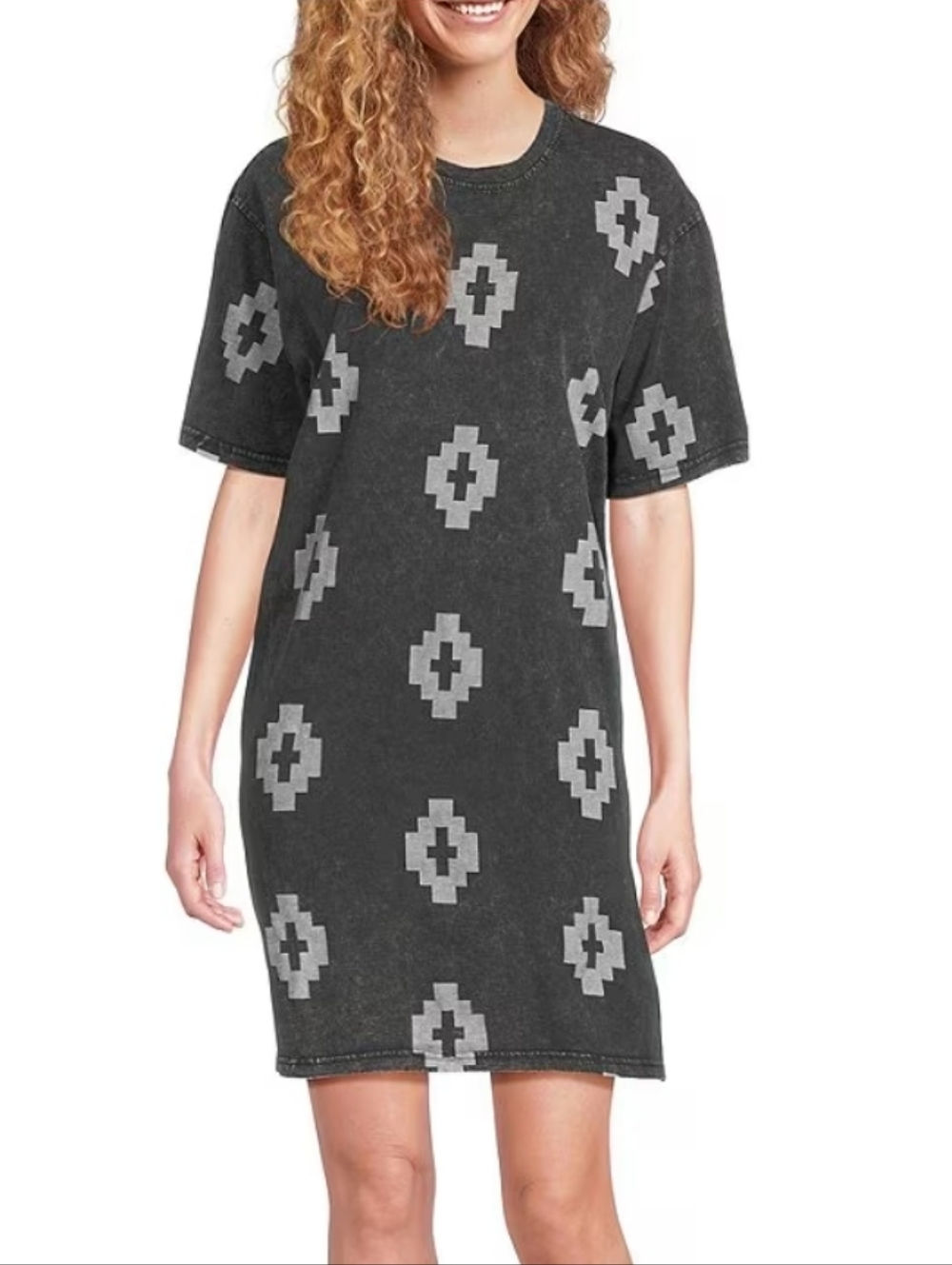 Ariat Black Dress with Gray Geometric Print